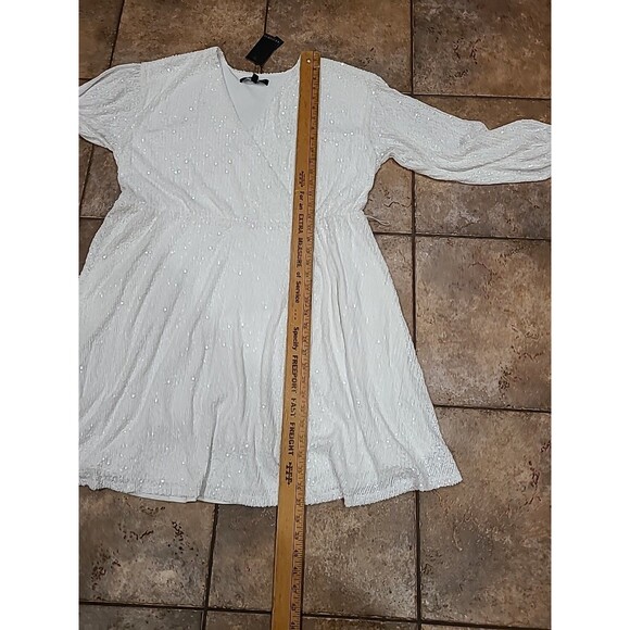ELOQUII white Sequins Long sleeve dress Party - Picture 12 of 12